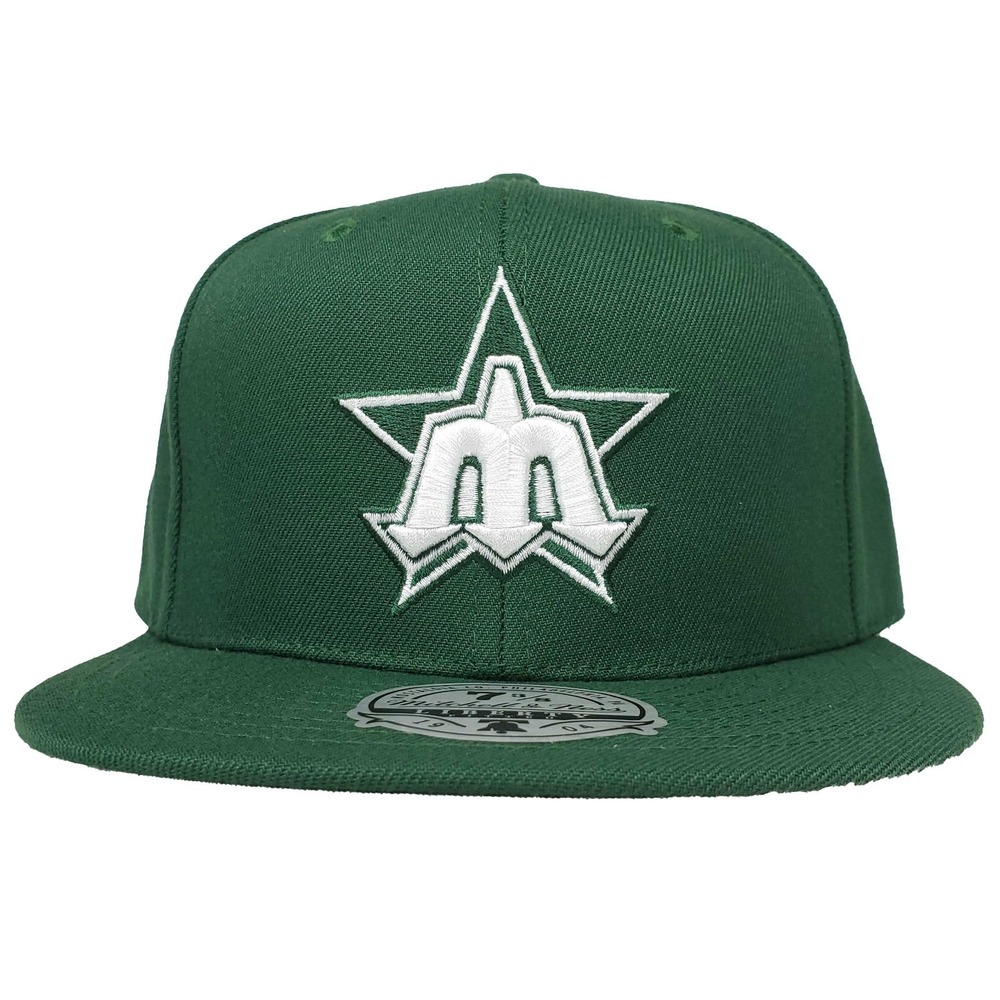 Seattle Mariners Mitchell & Ness MLB Fitted 7 3/8‎ Flatbill Cap Hat Green NWT